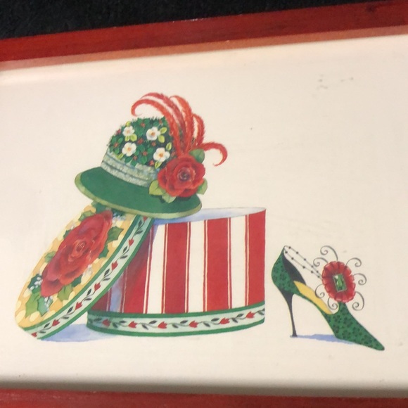 Red hat ladies picture frame hat with hat box shoes heels picture 5x7 - Picture 3 of 10